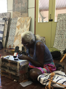 Dhuwarrwarr Marika creating her first pieces in lost wax